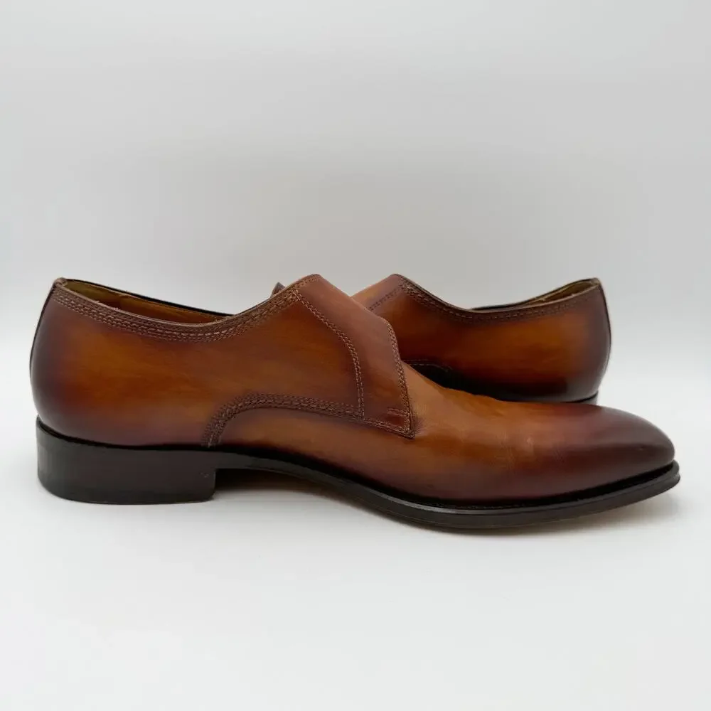 Magnanni Mens Marco ll Dress Monk Shoes US 11.5 Brown Leather EUC